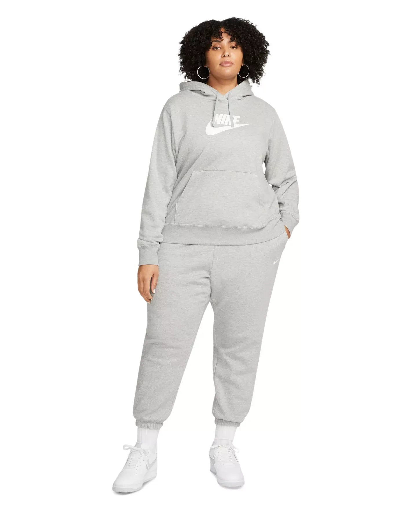 Nike Plus Size Active Sportswear Club Hooded Fleece Sweatshirt