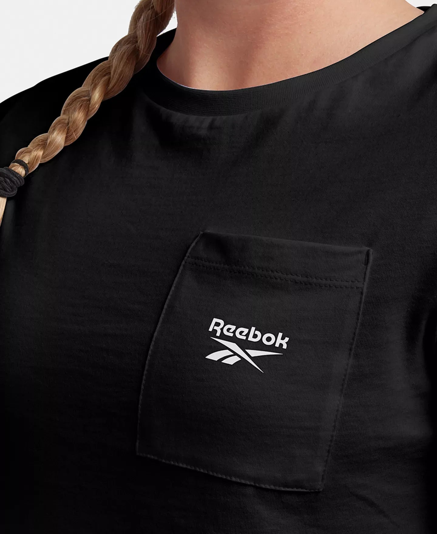 Reebok Women's Active Small-Logo Pocket Cotton T-Shirt Top