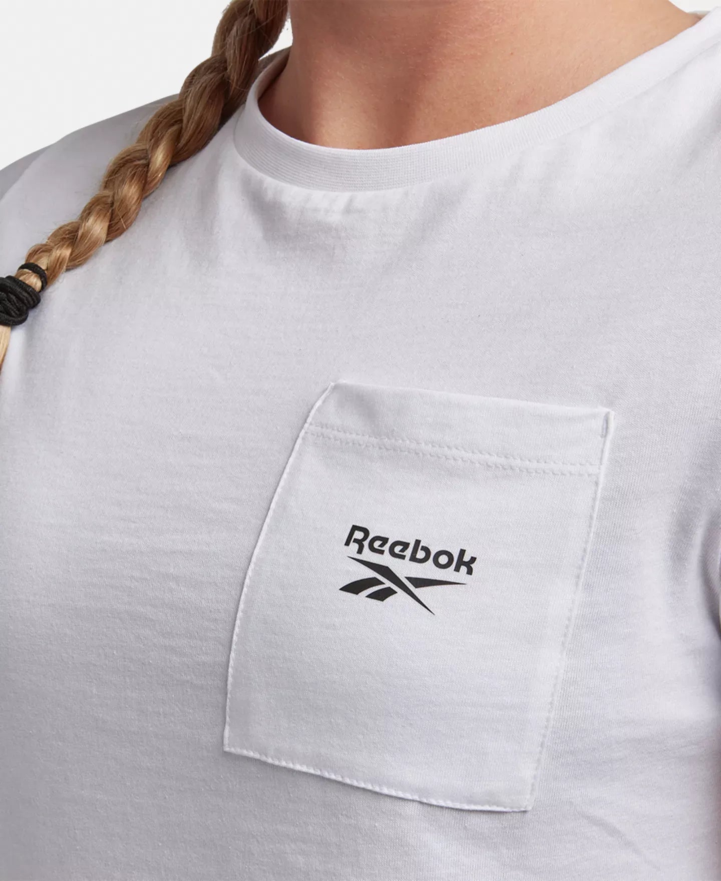 Reebok Women's Active Small-Logo Pocket Cotton T-Shirt Top