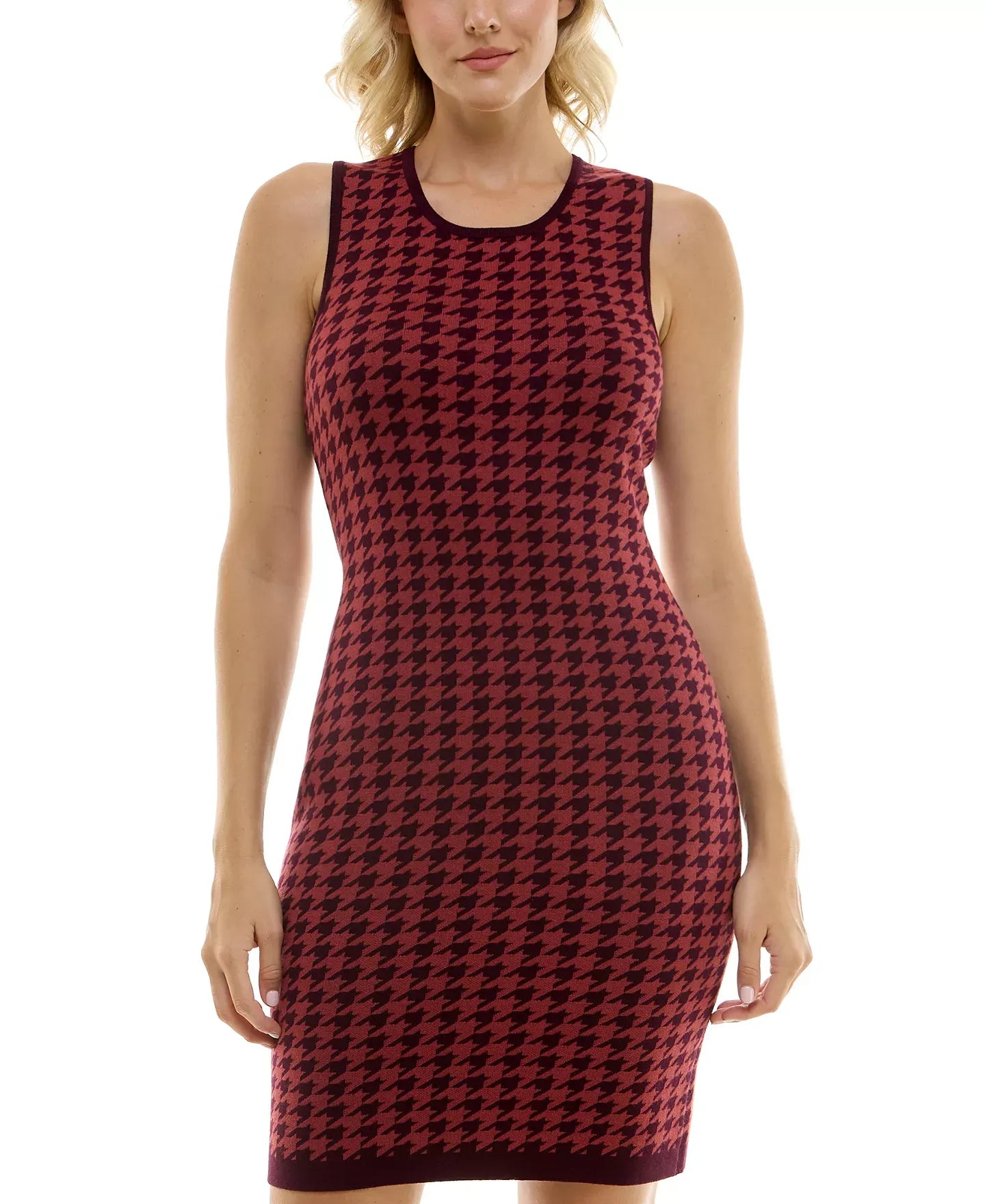 Taylor Women's Houndstooth Mini Sweater Dress and Jacket