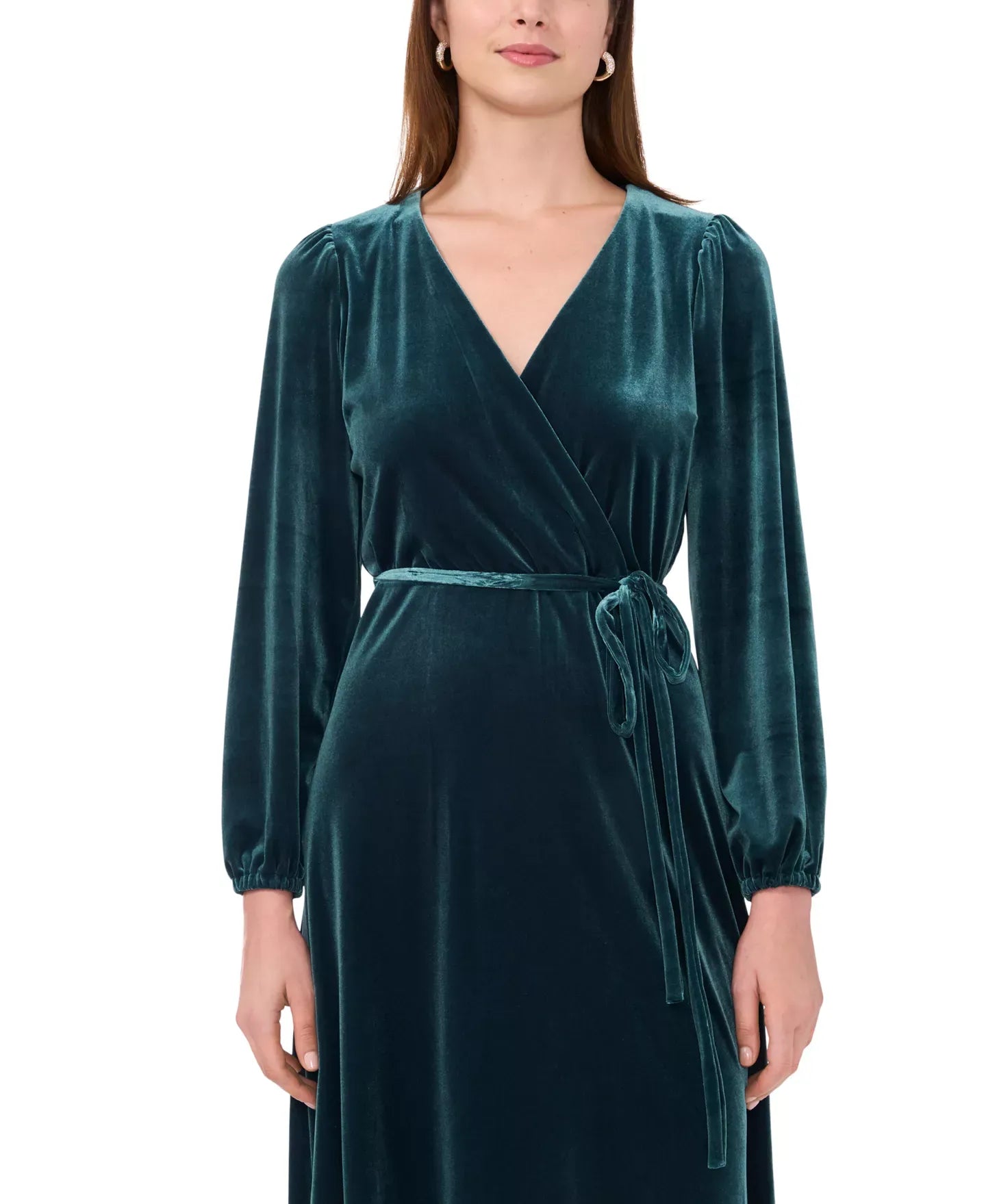 MSK Women's Long-Sleeve Stretch-Velvet Dress
