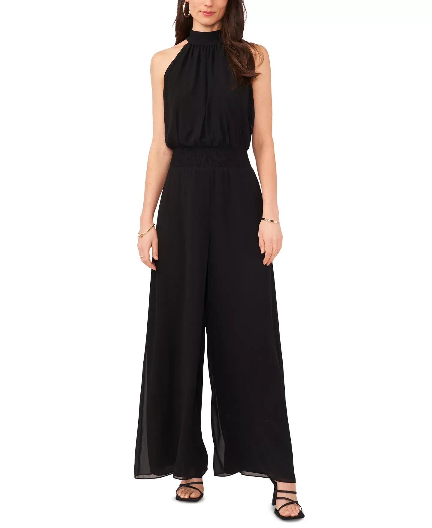 Vince Camuto Women's Halter Tie-Back Wide-Leg Jumpsuit Pants