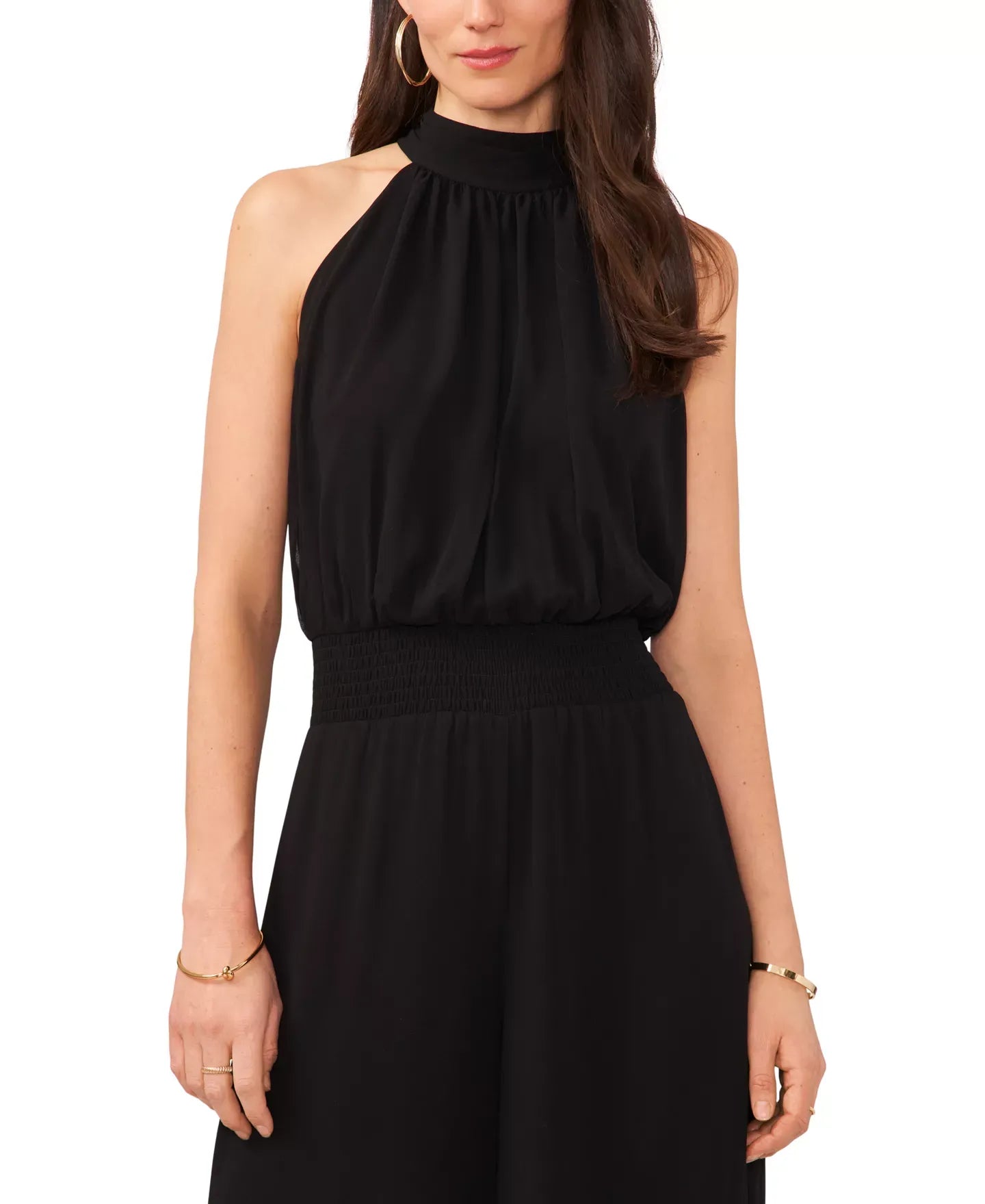 Vince Camuto Women's Halter Tie-Back Wide-Leg Jumpsuit Pants