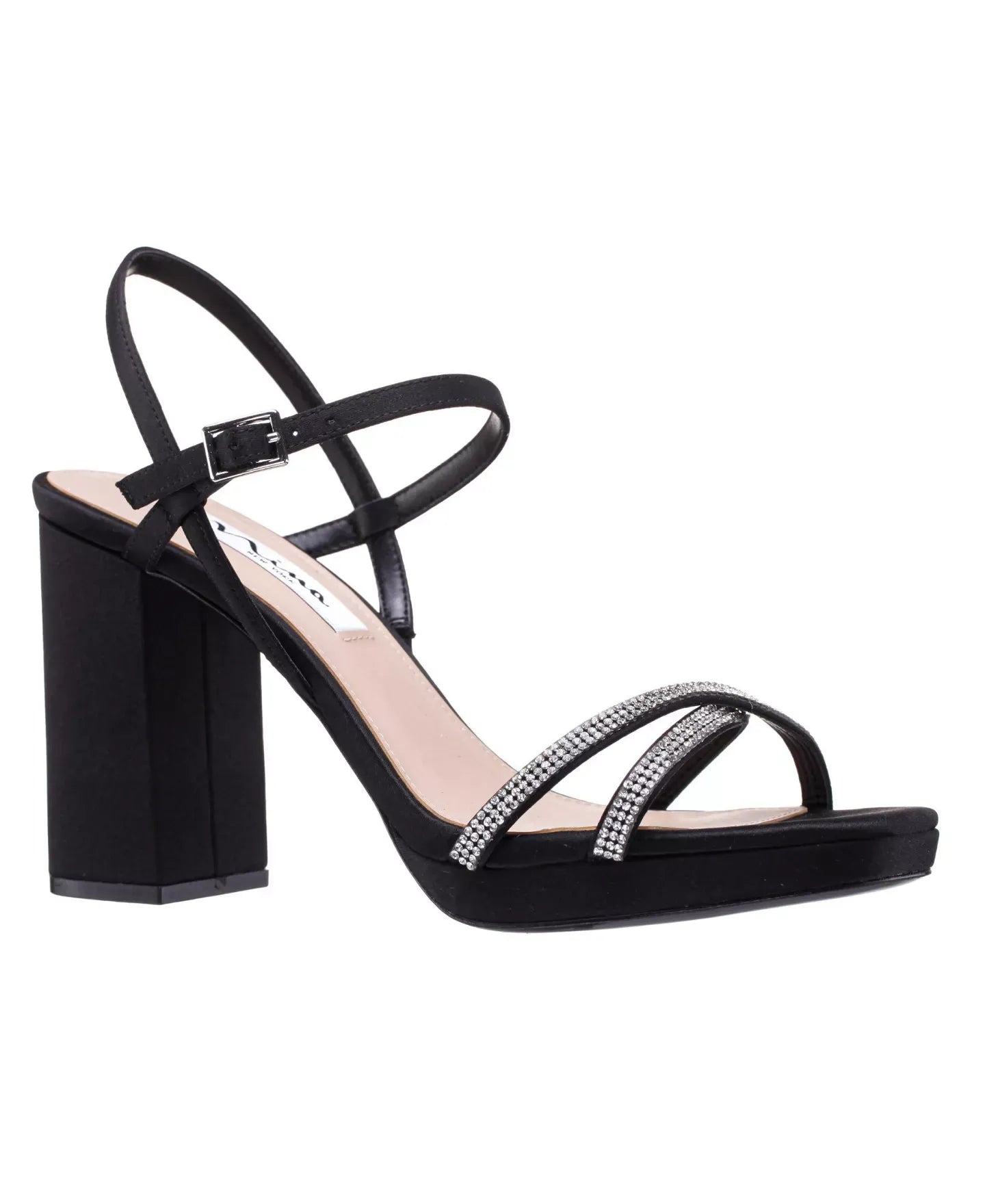 Nina Women's Steven Rhinestones Block Heel Platform Sandals Shoes