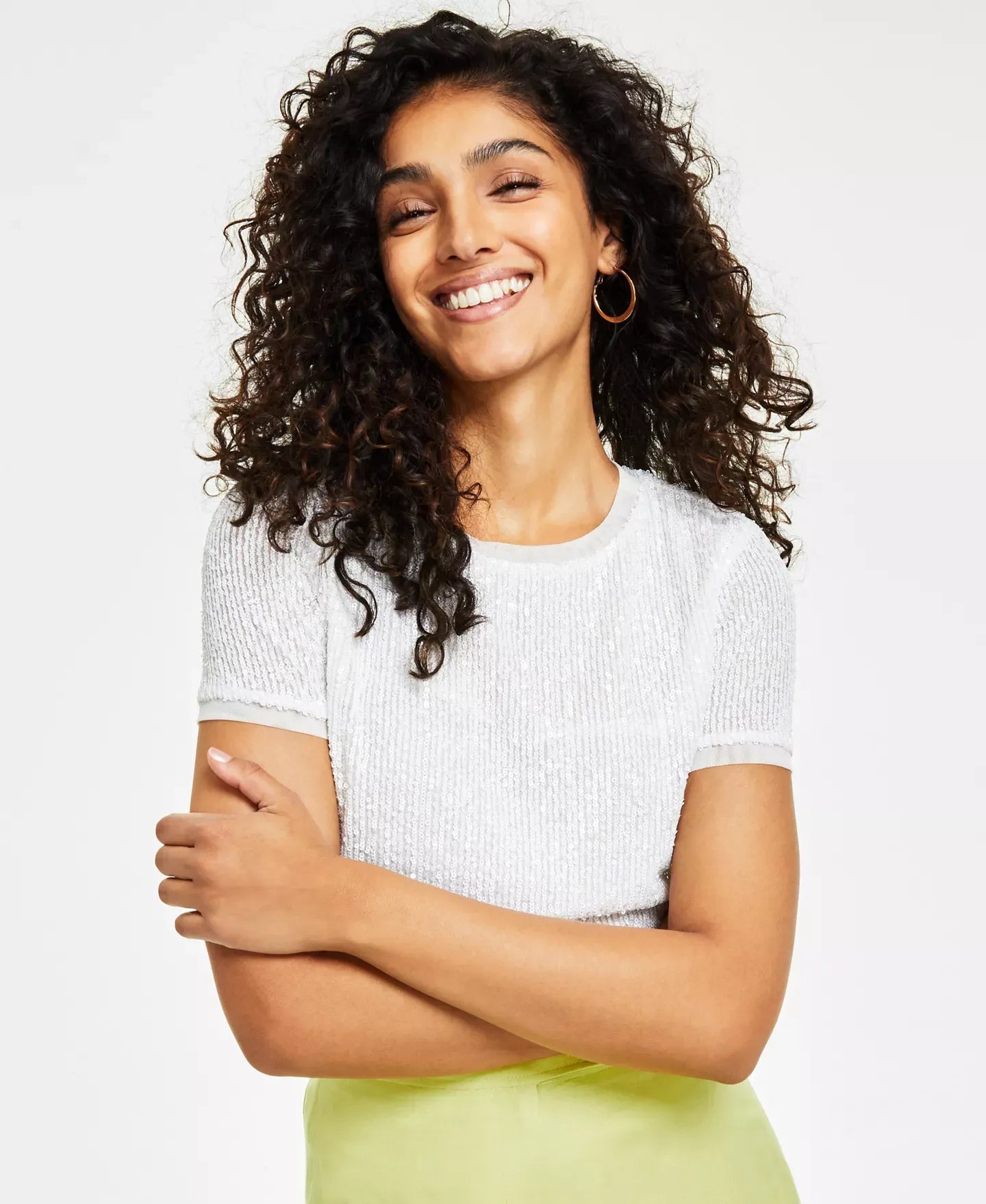 Anne Klein Women's Sequined T-Shirt Top