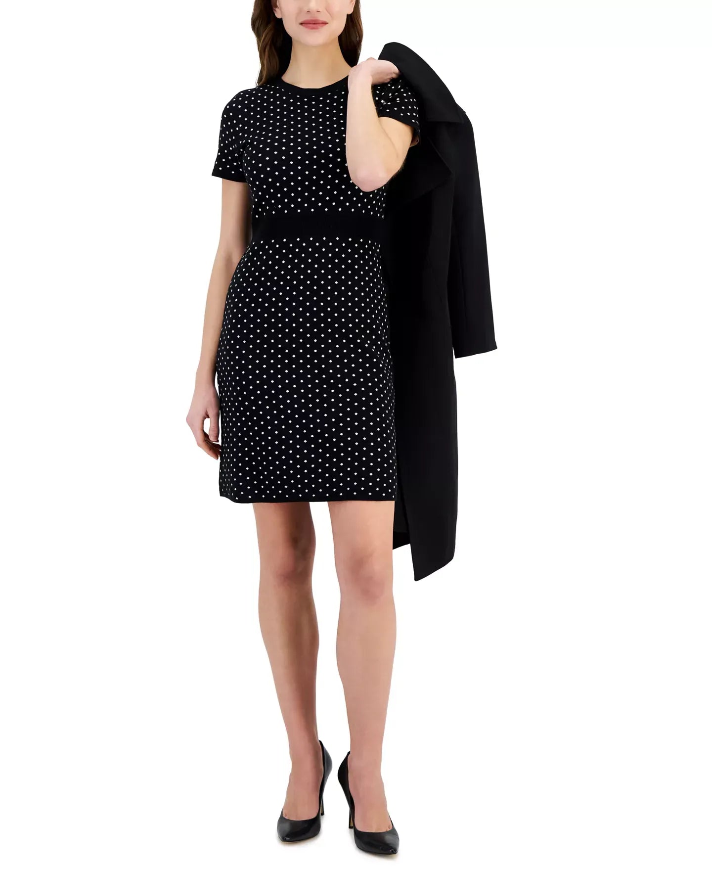 Anne Klein Women's Polka-Dot Sweater Dress
