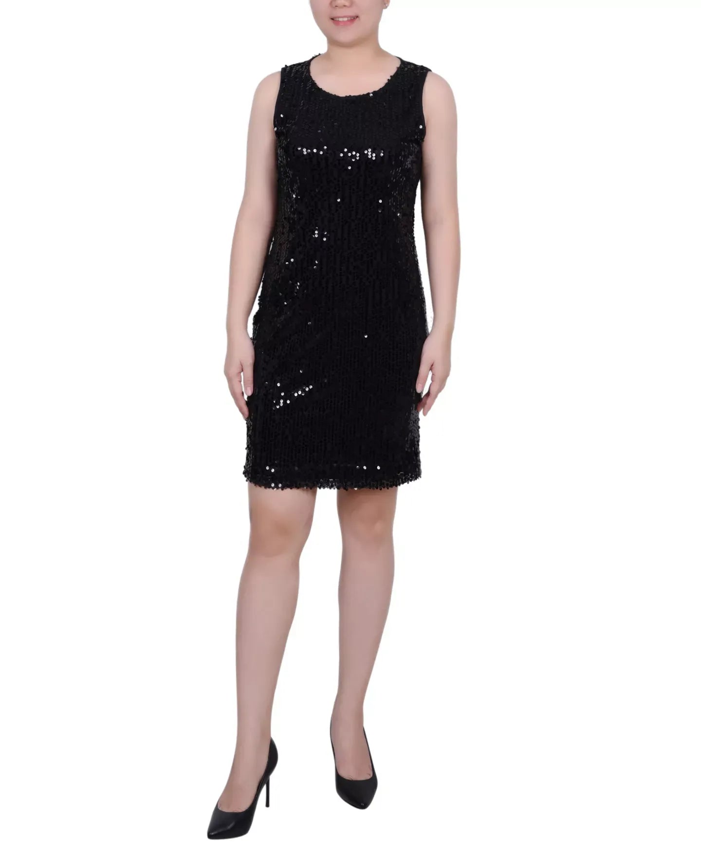 NY Collection Petite Sequined Bolero Jacket and Dress Set, 2 Piece