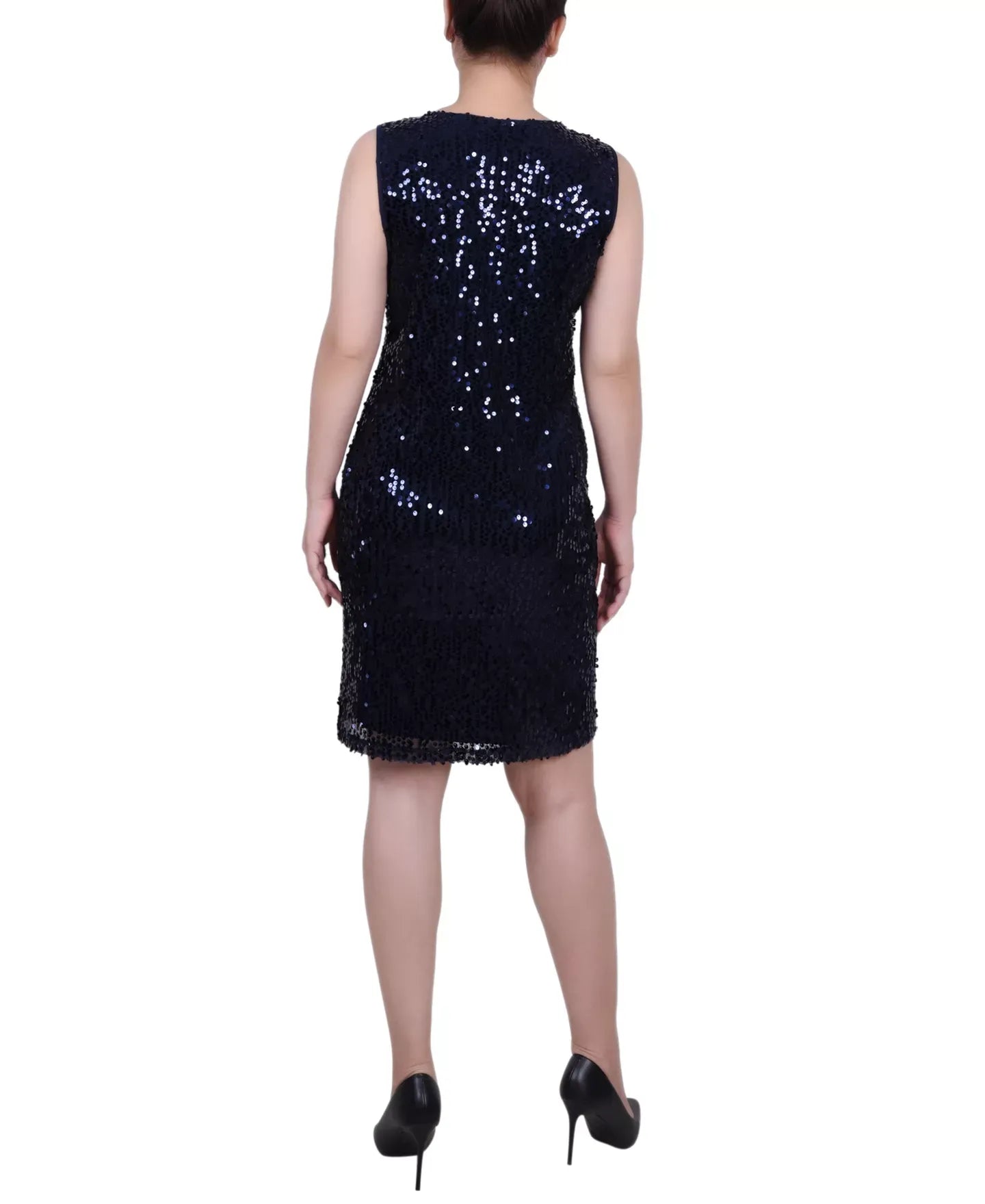 NY Collection Petite Sequined Bolero Jacket and Dress Set, 2 Piece