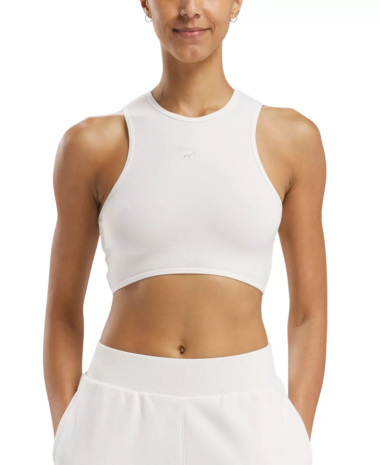 Reebok Women's Wardobe Essentials Curved-Hem Bralette Top Bra