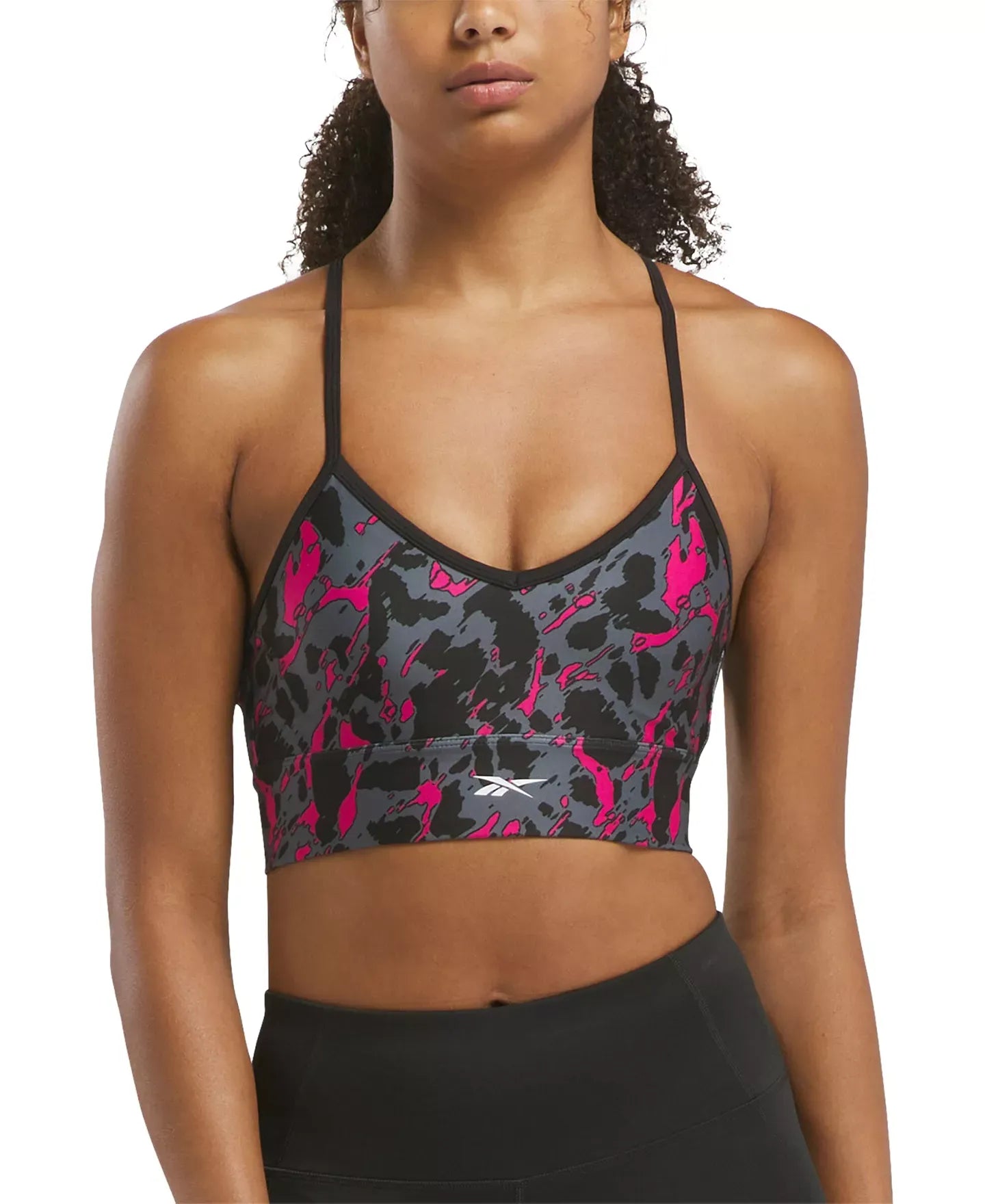 Reebok Women's ID Training Printed Cut-Out Bra