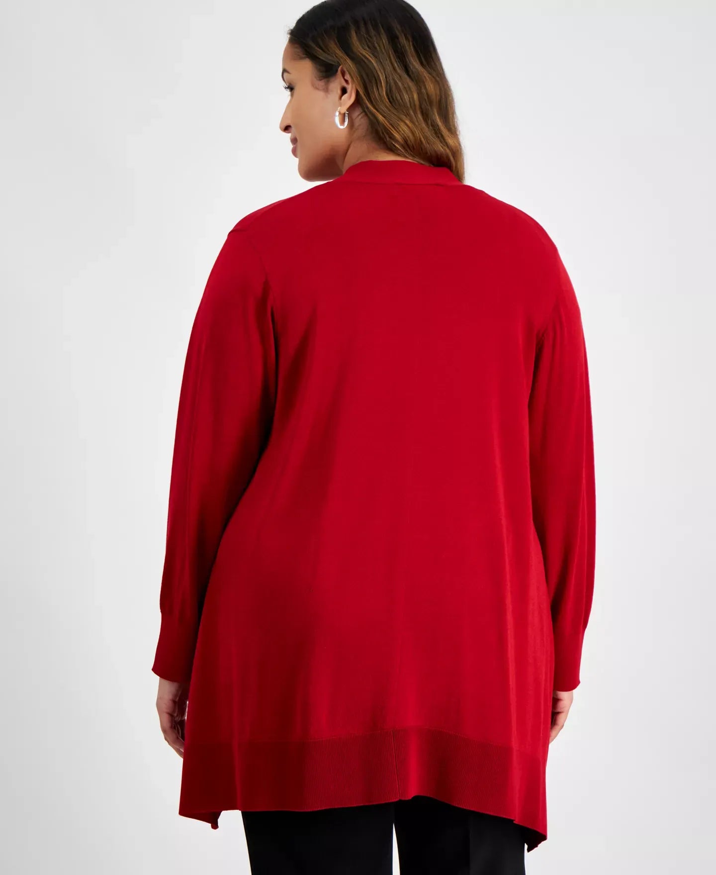 Kasper Plus Size Long-Sleeve Open-Front Cardigan Sweater