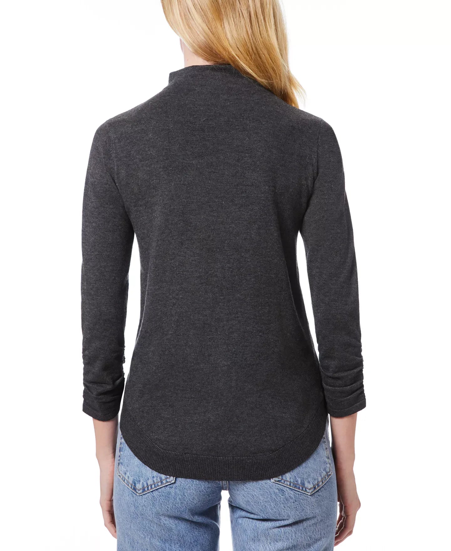 Melissa Paige Women's Ruched-Sleeve Funnel-Neck Sweater
