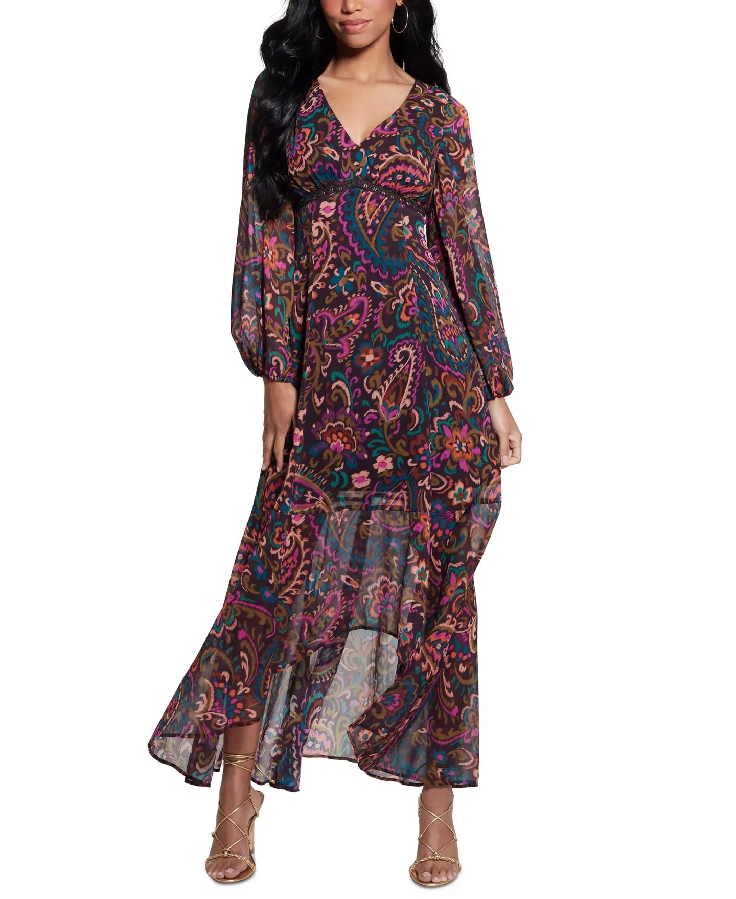 GUESS Women's Bianca Paisley-Print High-Low Dress