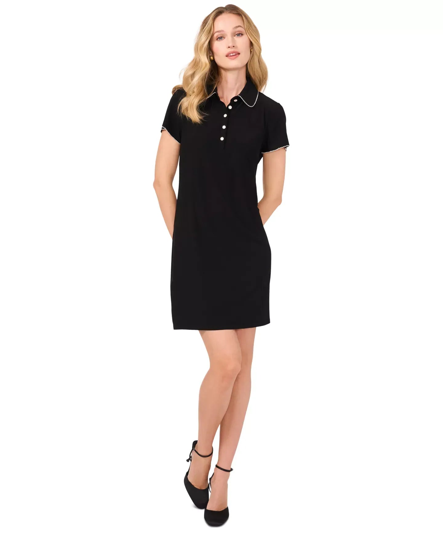 CeCe Women's Contrast-Trim Polo Dress