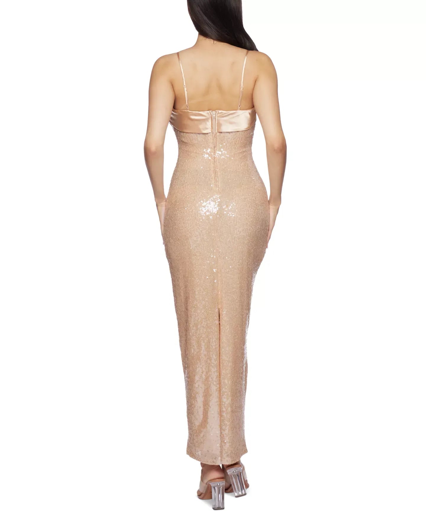 B Darlin Sleeveless Sequined Gown Dress