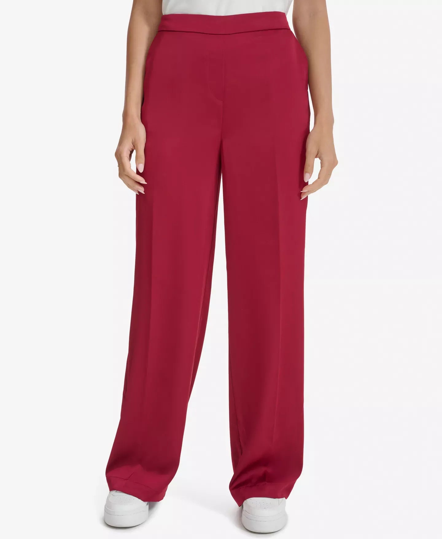 Calvin Klein Women's Elastic-Back Wide-Leg Pants
