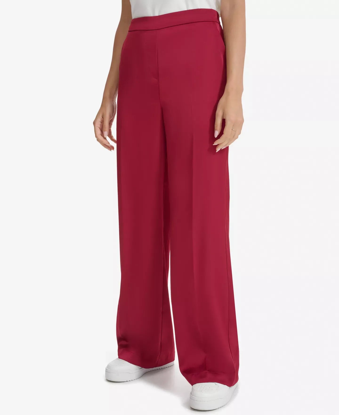 Calvin Klein Women's Elastic-Back Wide-Leg Pants
