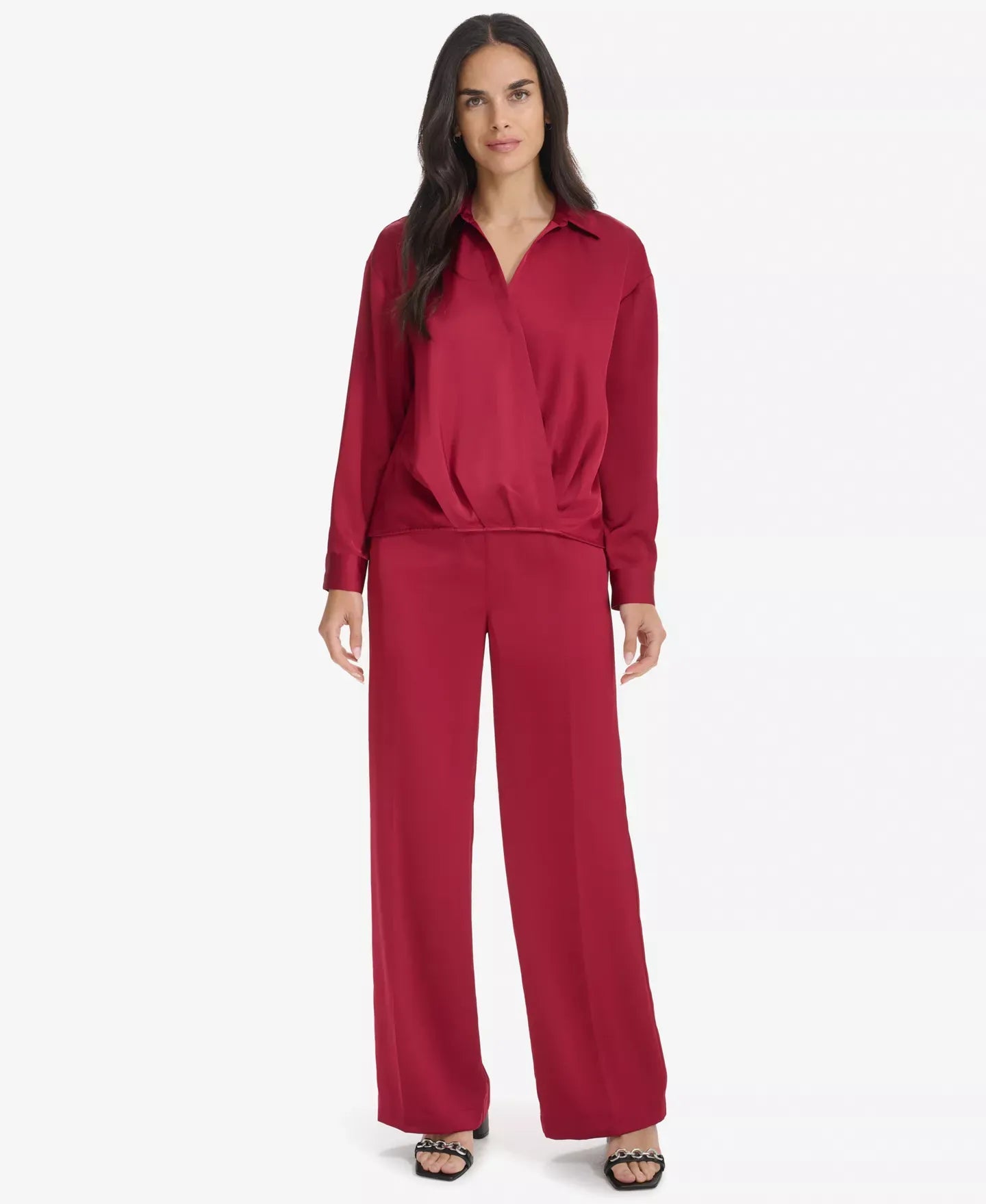 Calvin Klein Women's Elastic-Back Wide-Leg Pants