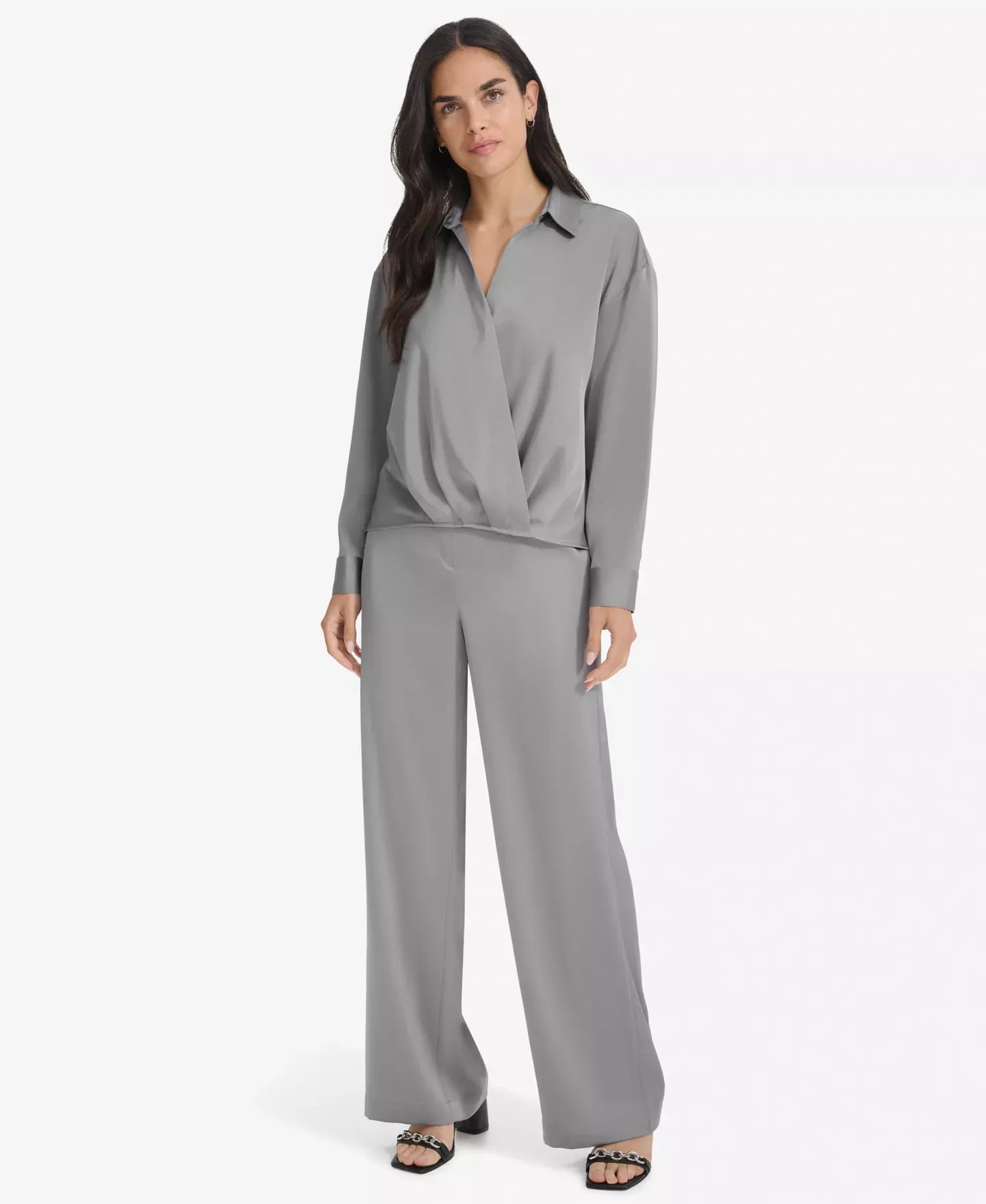 Calvin Klein Women's Elastic-Back Wide-Leg Pants
