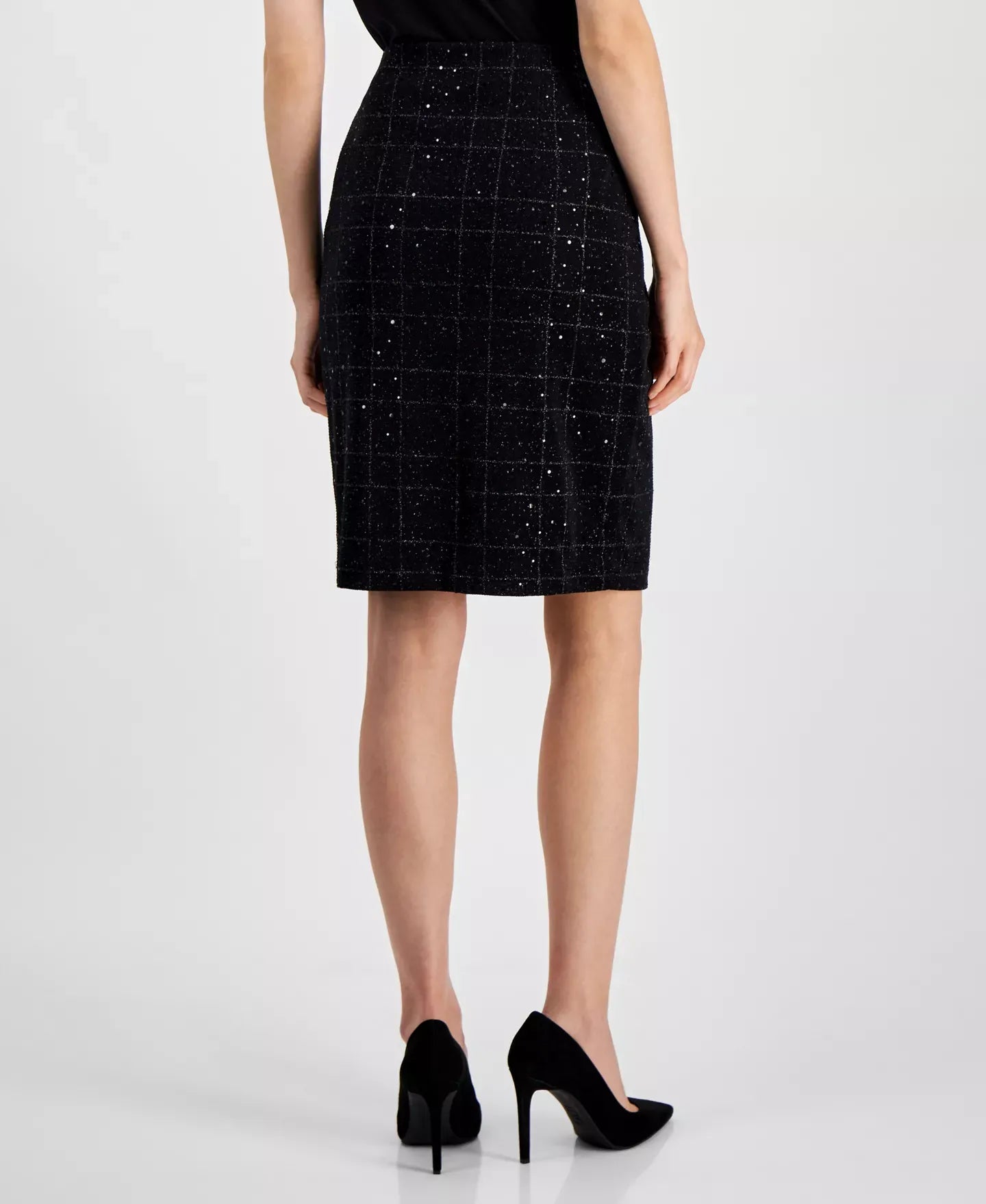 Kasper Women's Plaid Sequin Pencil Skirt, Regular and Petite Sizes Skirt