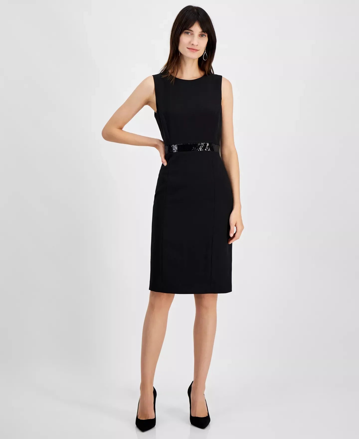 Kasper Women's Sequin-Waistband Sheath Dress, Regular & Petite Dress