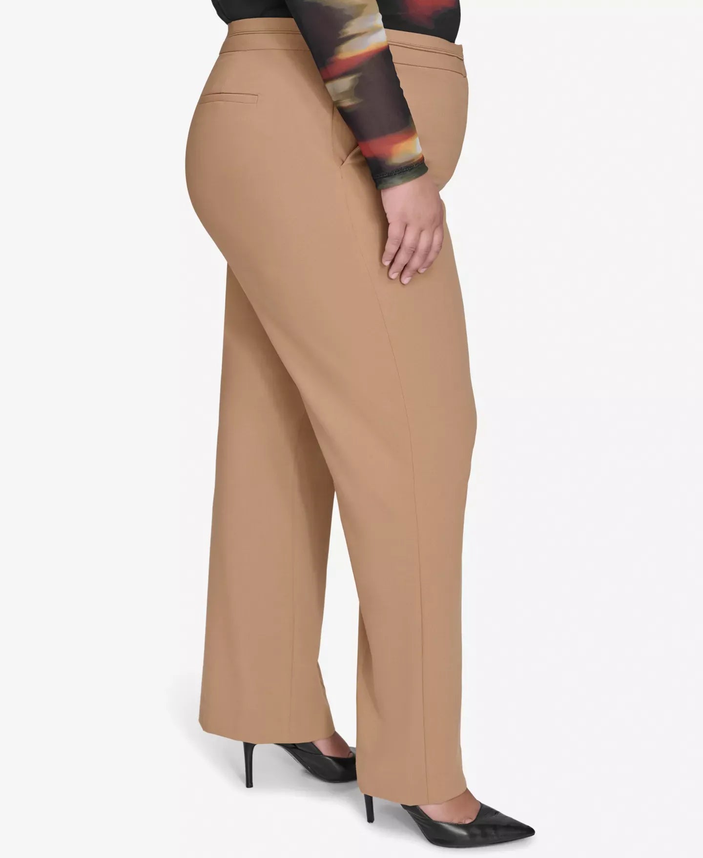 DKNY Plus Size Seamed Waistband Wide-Leg Pants