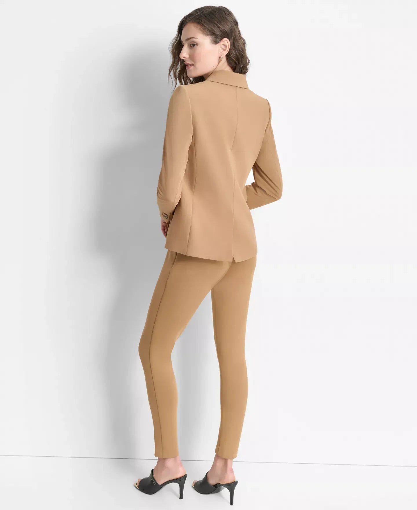 DKNY Petite Notched-Collar Double-Breasted Blazer Jacket