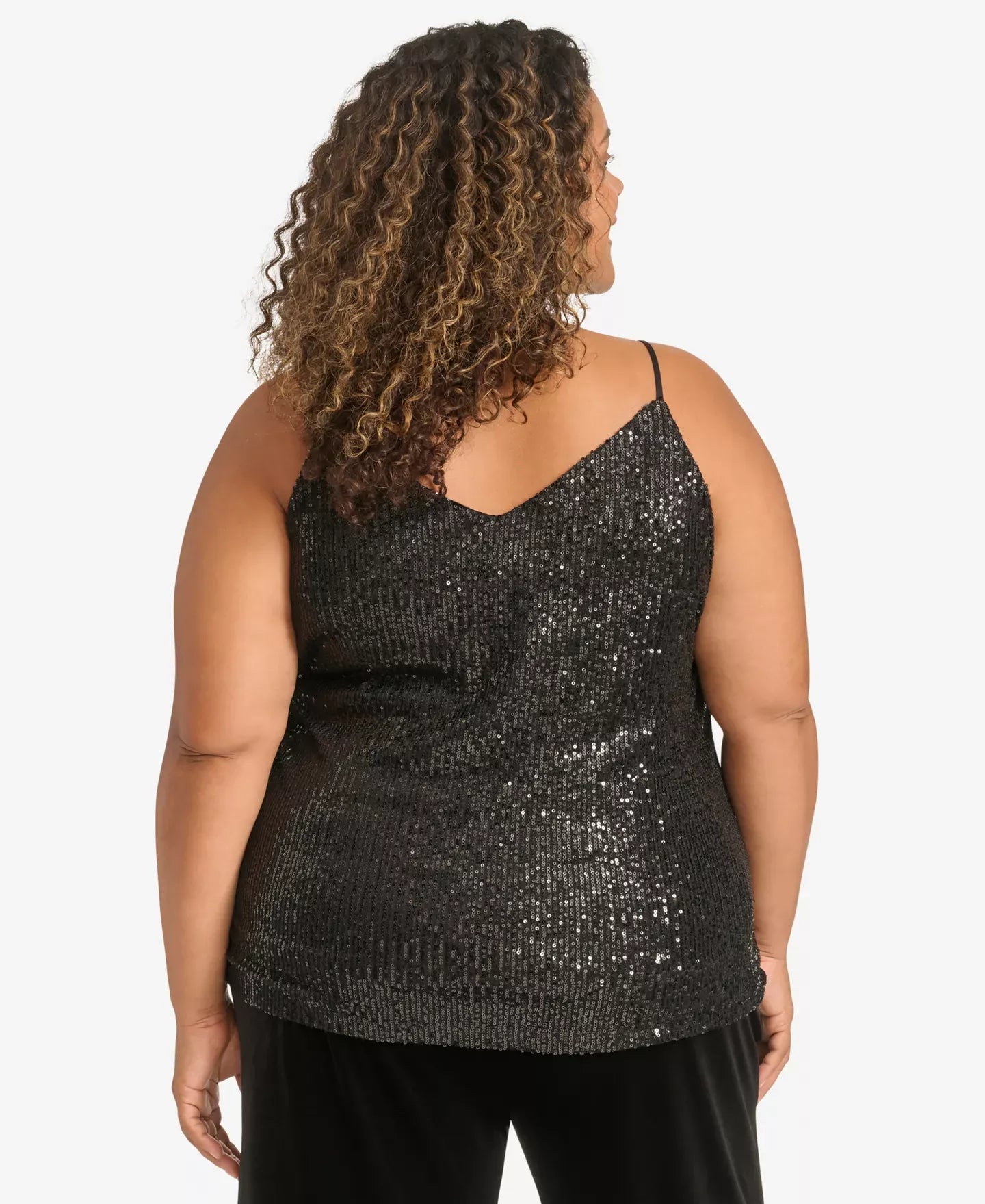 Calvin Klein Plus Size V-Neck Sleeveless Sequin Top