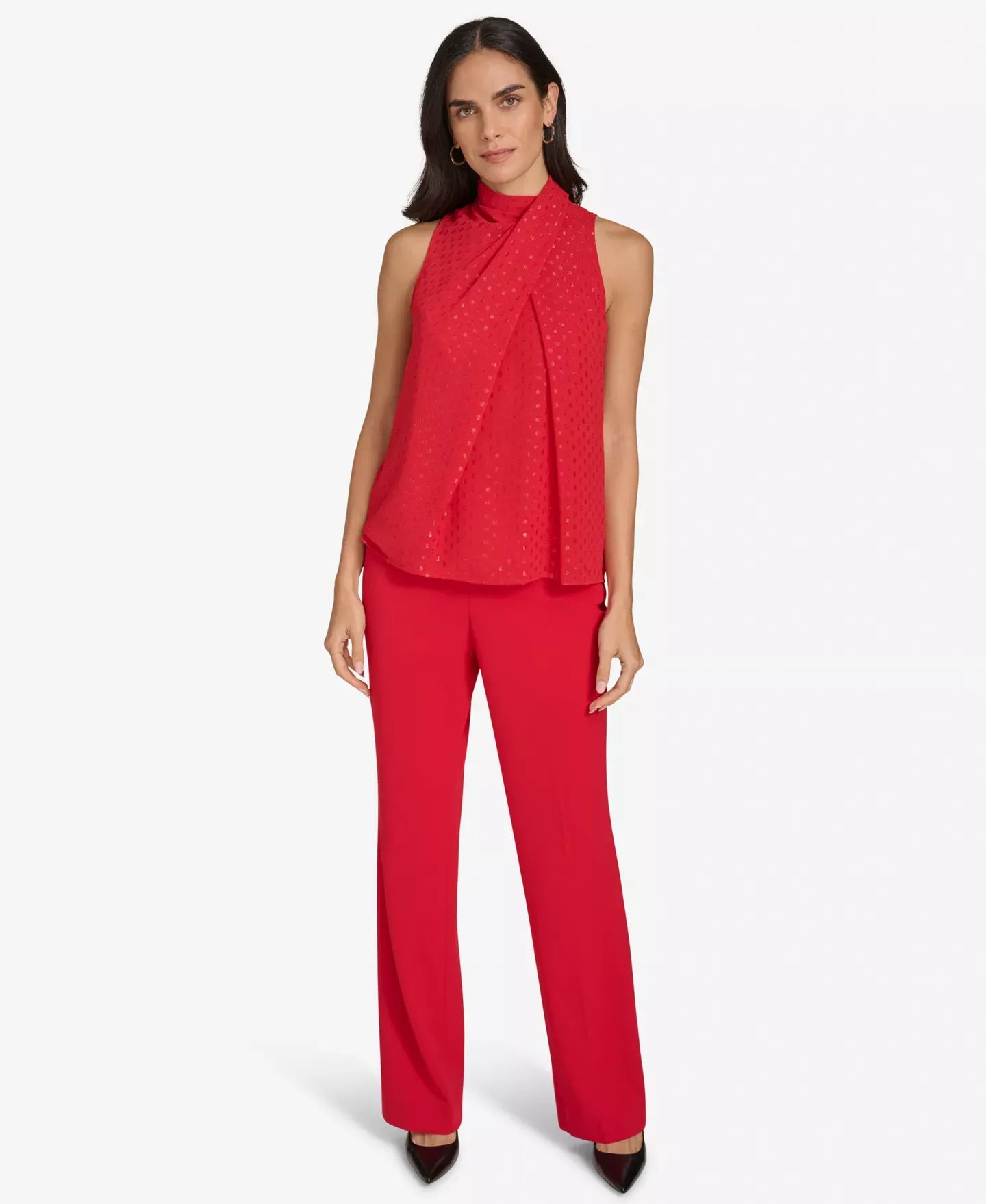 Calvin Klein Women's Metallic Clip-Dot Sleeveless Top