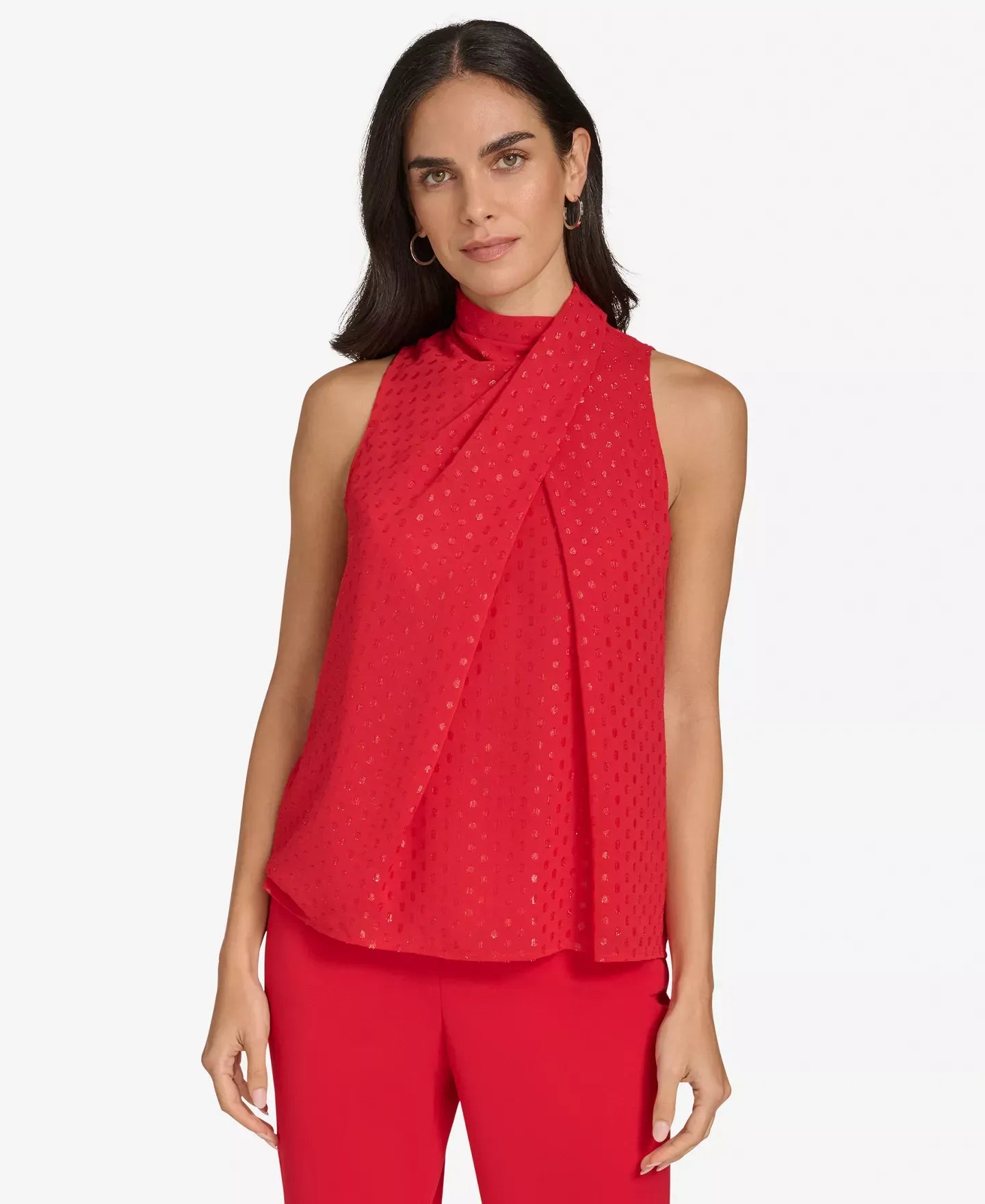 Calvin Klein Women's Metallic Clip-Dot Sleeveless Top