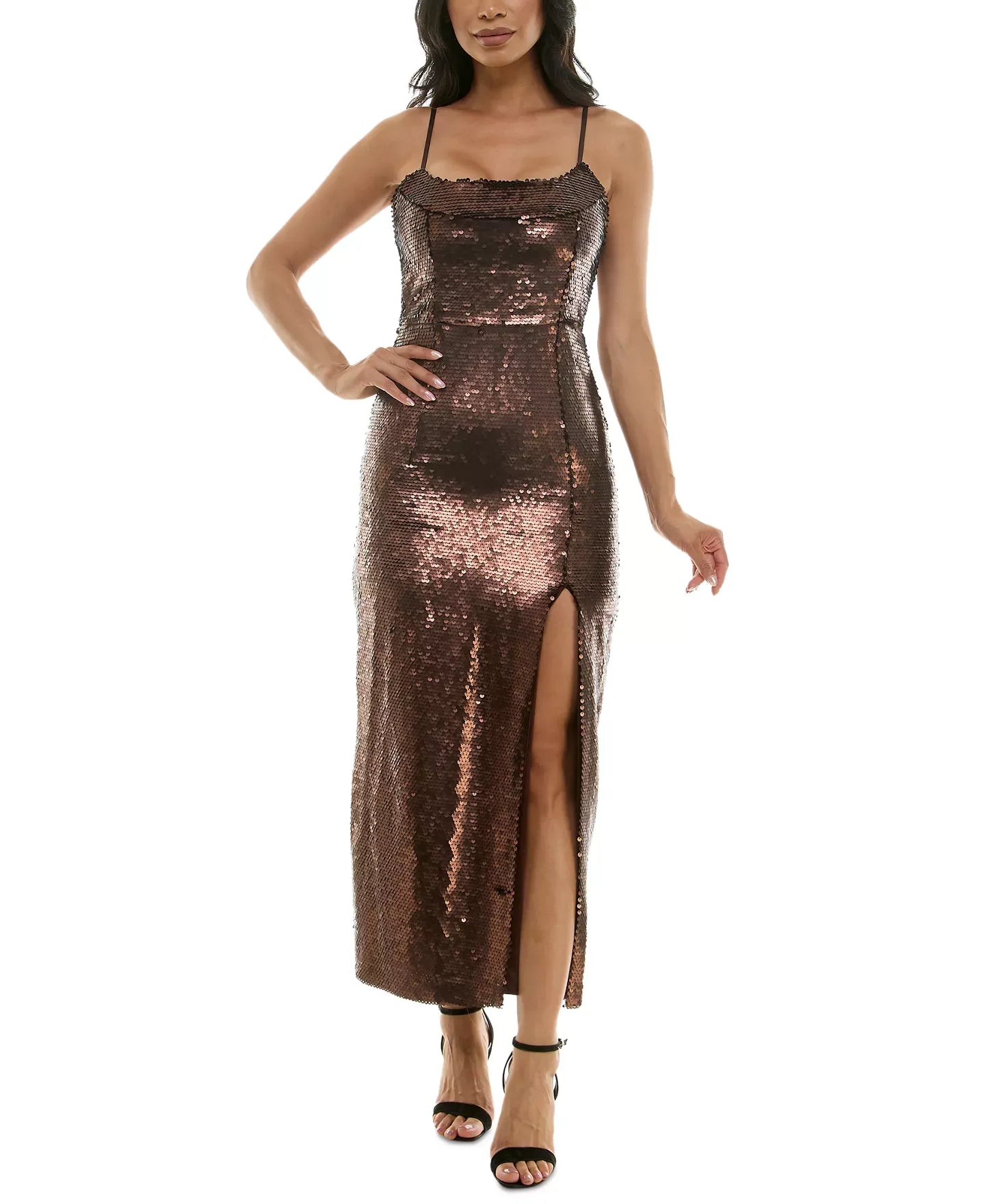 Violet Weekend Sequined Bodycon Side-Slit Dress