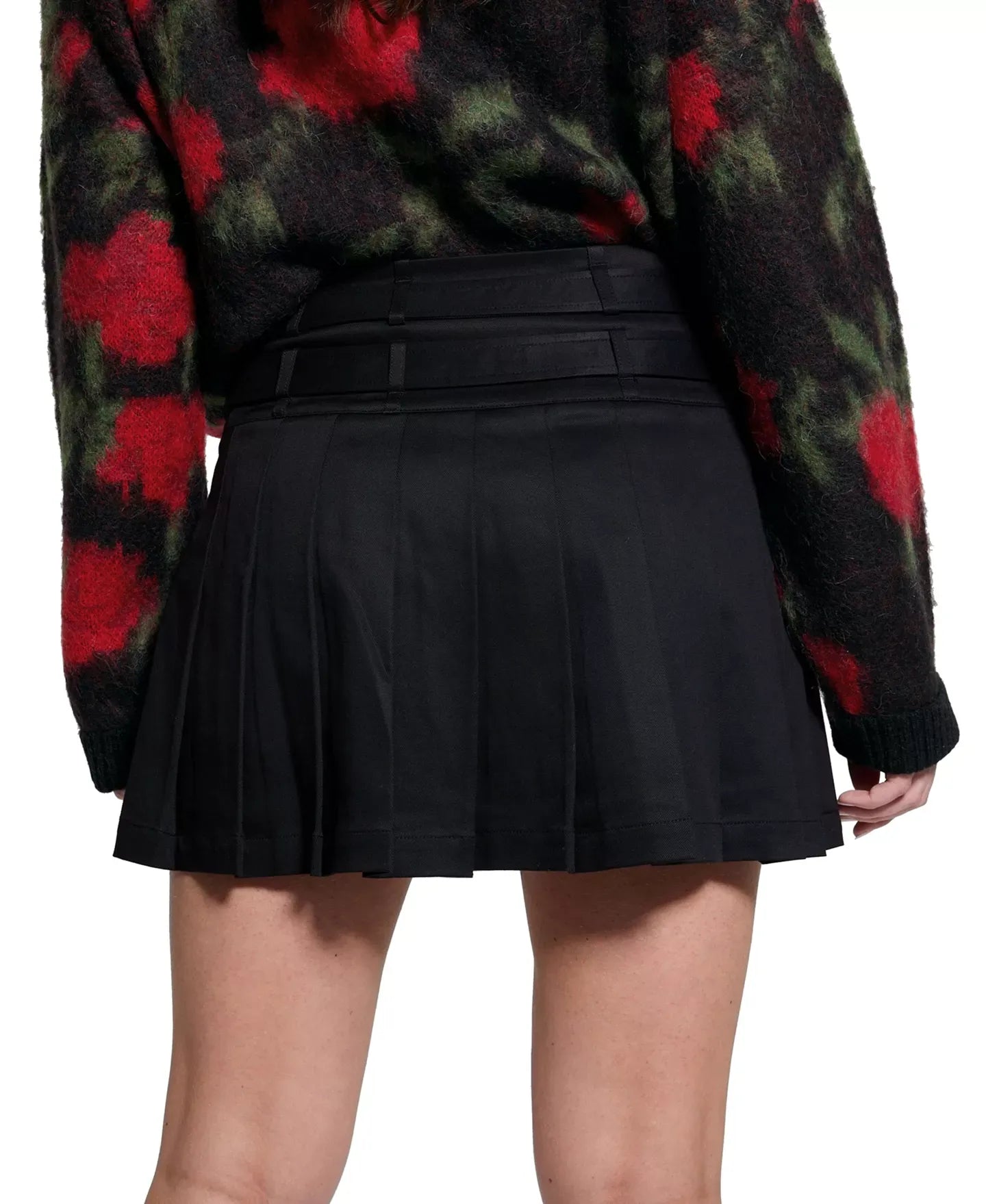 GUESS Women's Reeva Pleated Double-Belt Skirt