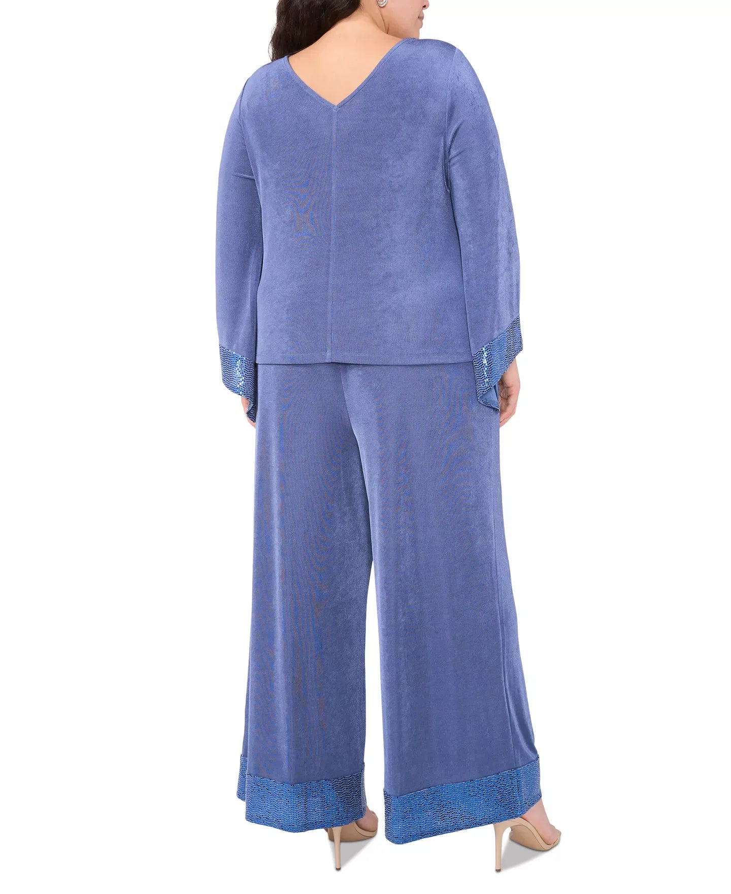 MSK Plus Size Jersey-Knit Contrast-Cuff Long-Sleeve Top