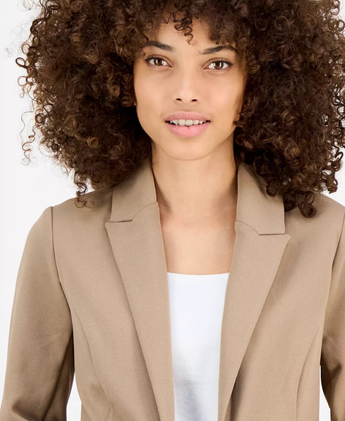 Bar III Petite Peak-Lapel Open-Front Blazer