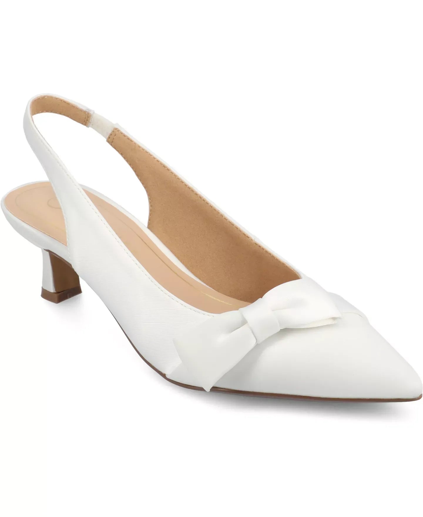 Journee Collection Women's Paloma Bow Kitten Heel Slingback Pumps Shoes