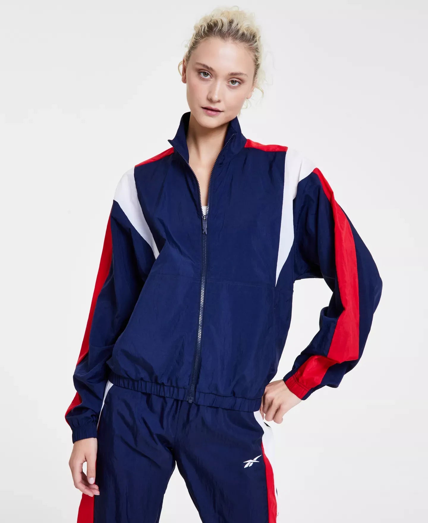 Reebok Women's Back Vector Colorblocked Track Jacket
