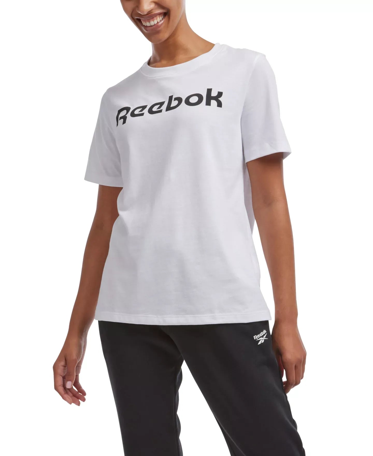 Reebok Women's Logo-Print Crewneck T-Shirt Top