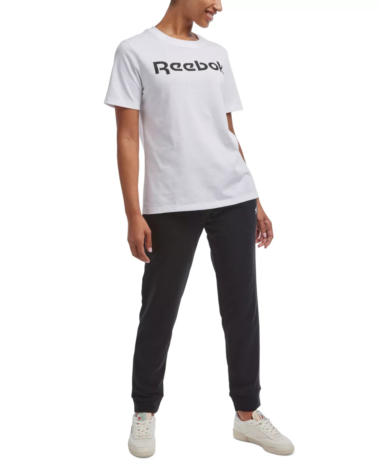 Reebok Women's Logo-Print Crewneck T-Shirt Top