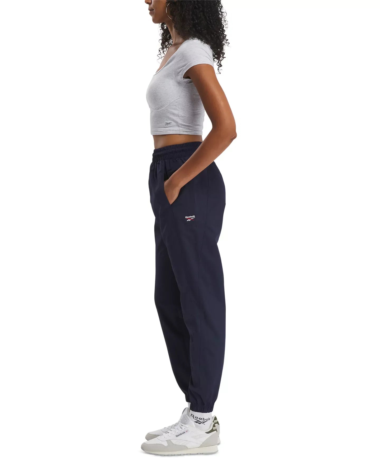 Reebok Women's Pull-On Logo Woven Track Pants
