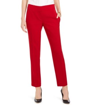Kasper Women's Linen Slim-Fit Ankle Pant, Regular & Petite Pants