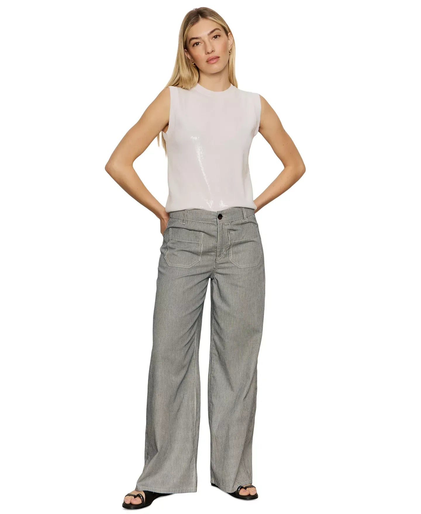 Sanctuary Women's Marine Yacht Stripe Wide-Leg Pants