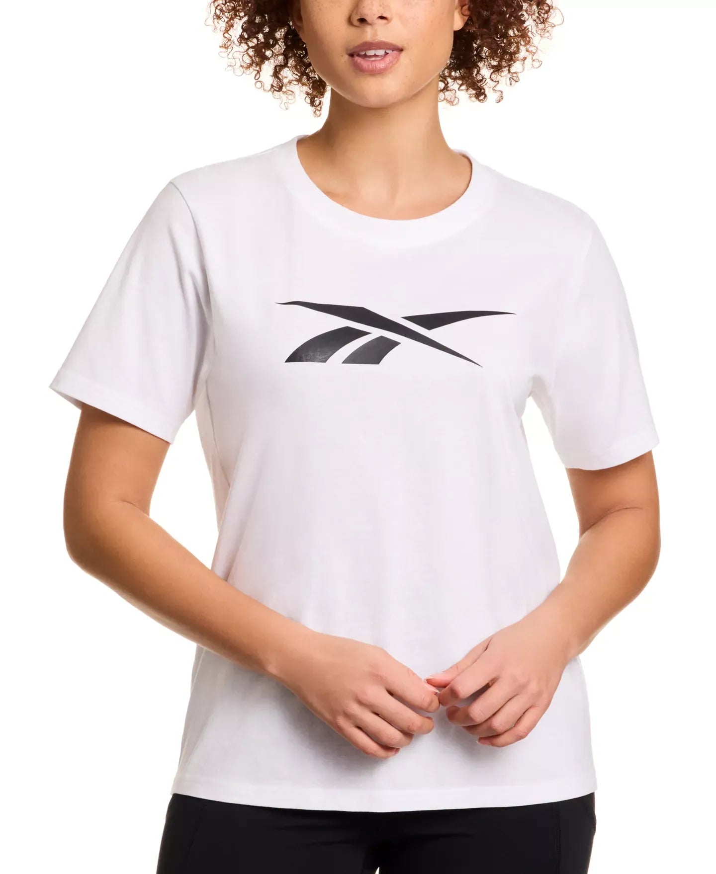 Reebok Women's Cotton Logo-Graphic Crewneck T-Shirt Top