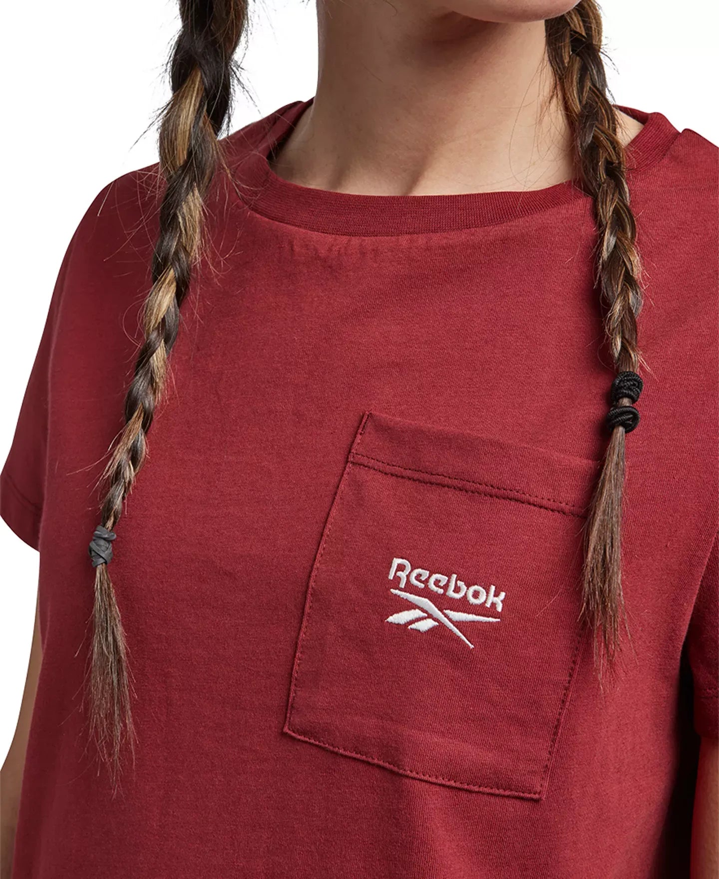 Reebok Women's Cotton Identity Classics Patch-Pocket T-Shirt Top