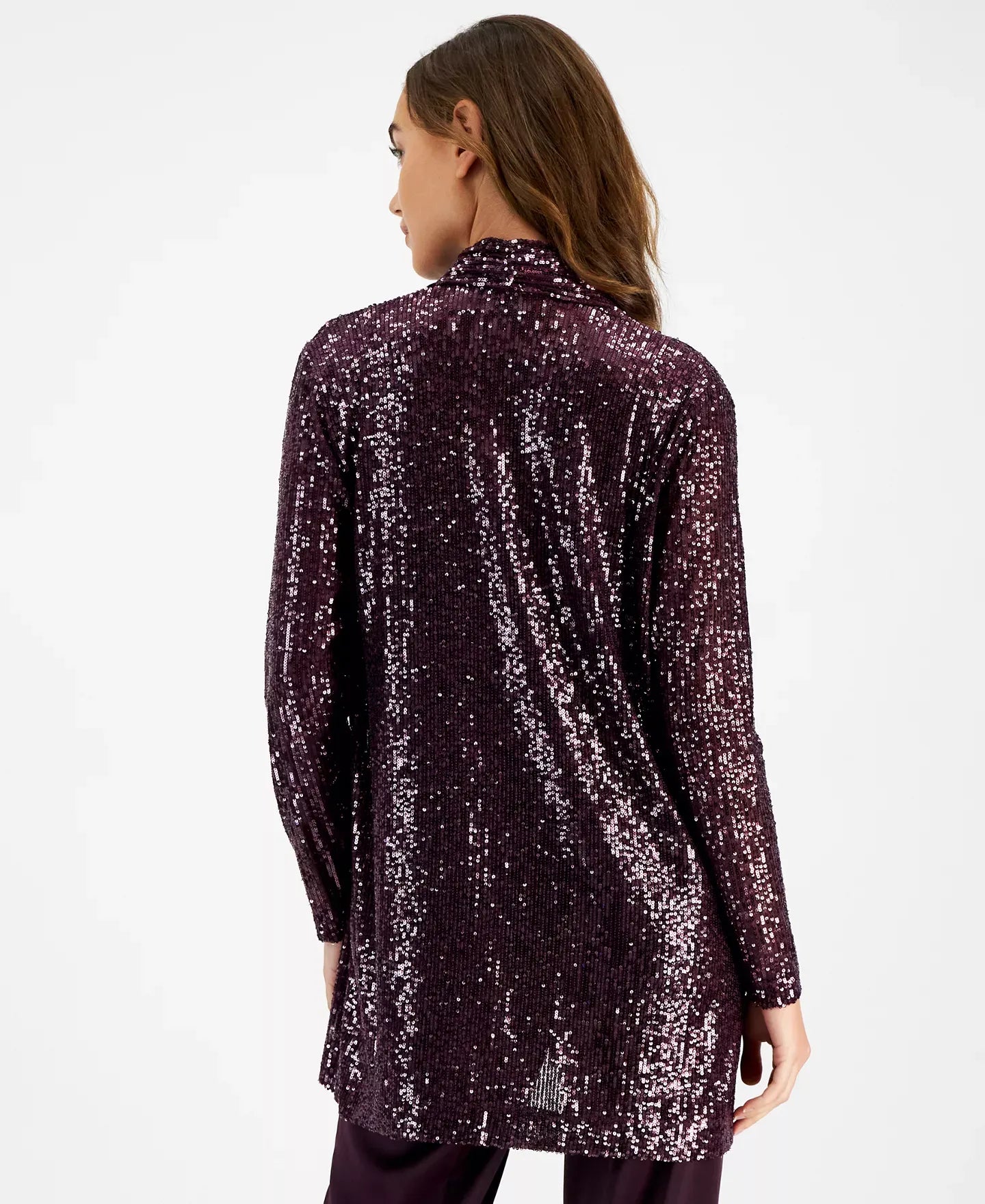Anne Klein Women's Sequin Embellished Open-Front Jacket