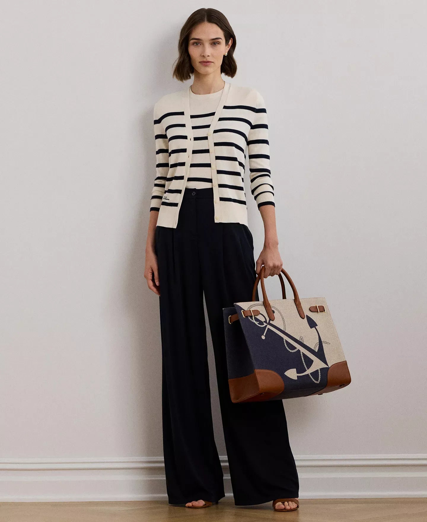 Lauren Ralph Lauren Women's Pleated Stretch Jersey Wide-Leg Pants, Regular & Petite Pants