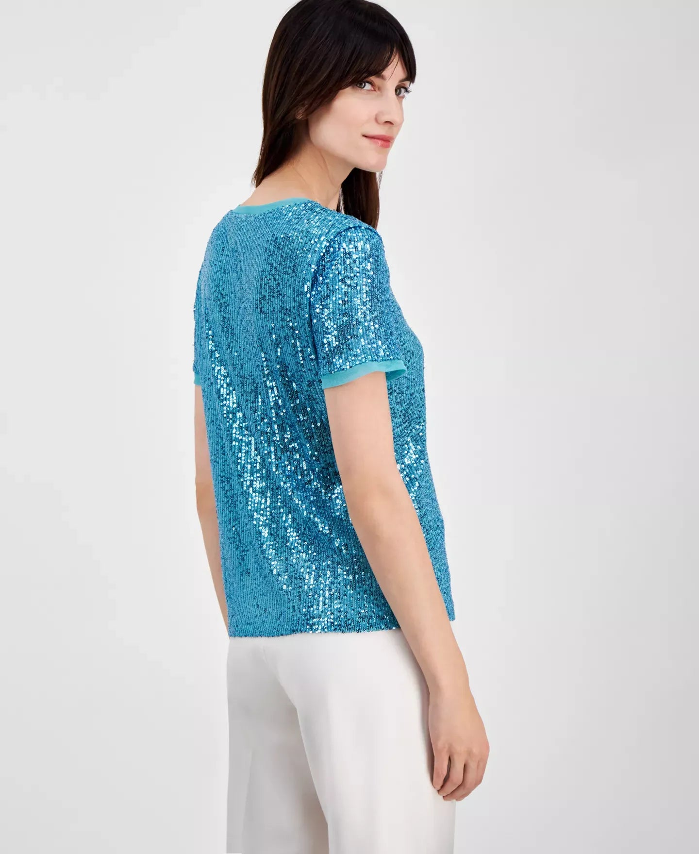 Anne Klein Women's Sequined T-Shirt Top