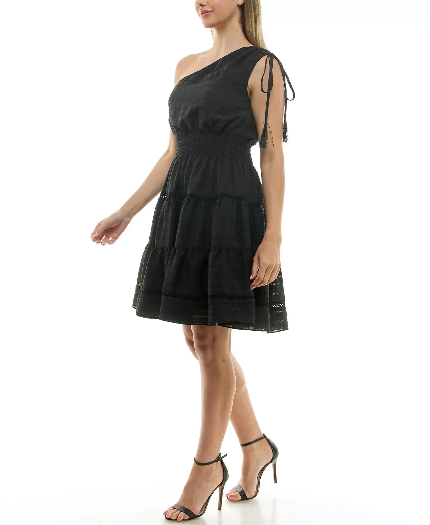 Taylor Women's One-Shoulder Seersucker Fit & Flare Dress