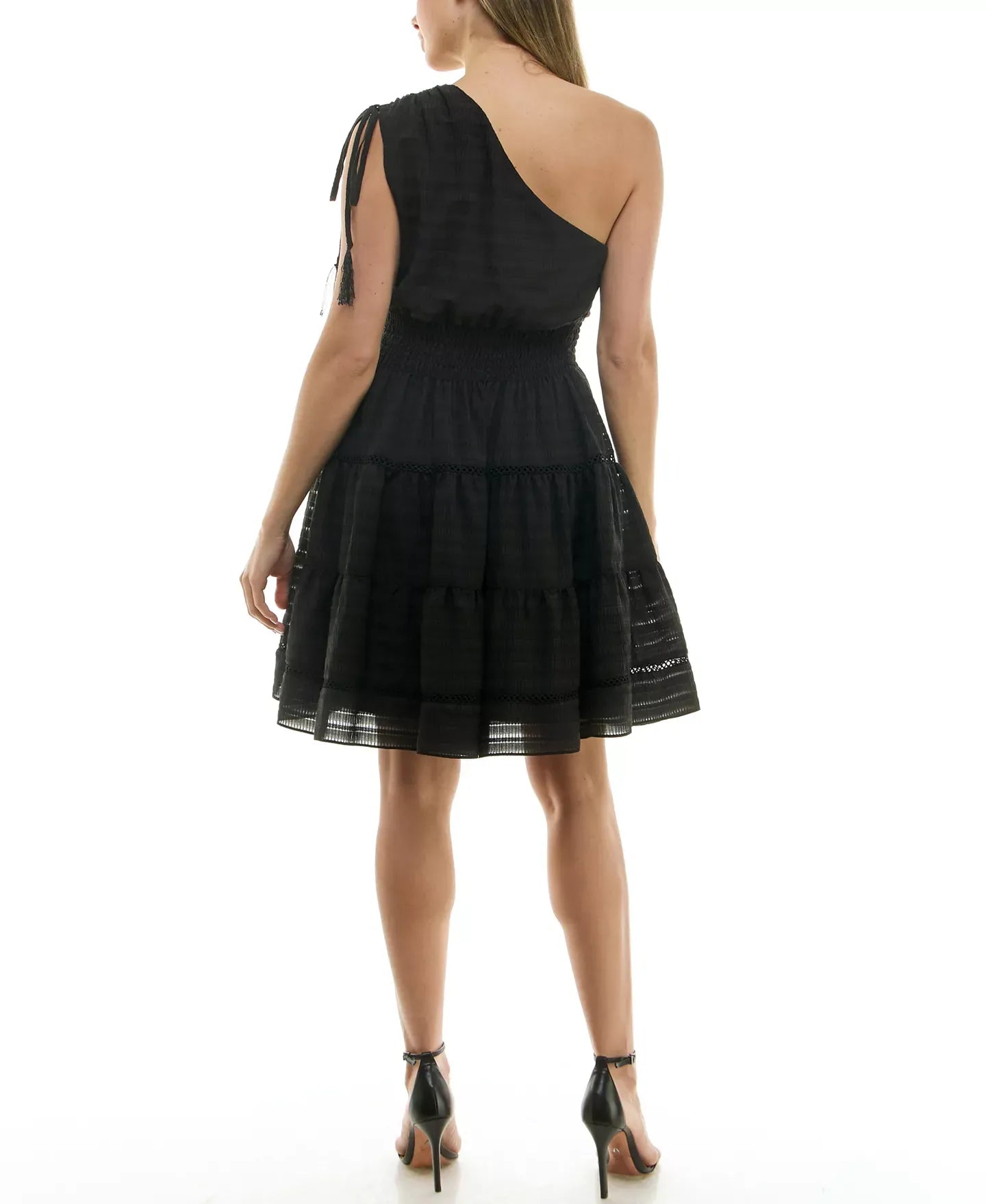 Taylor Women's One-Shoulder Seersucker Fit & Flare Dress