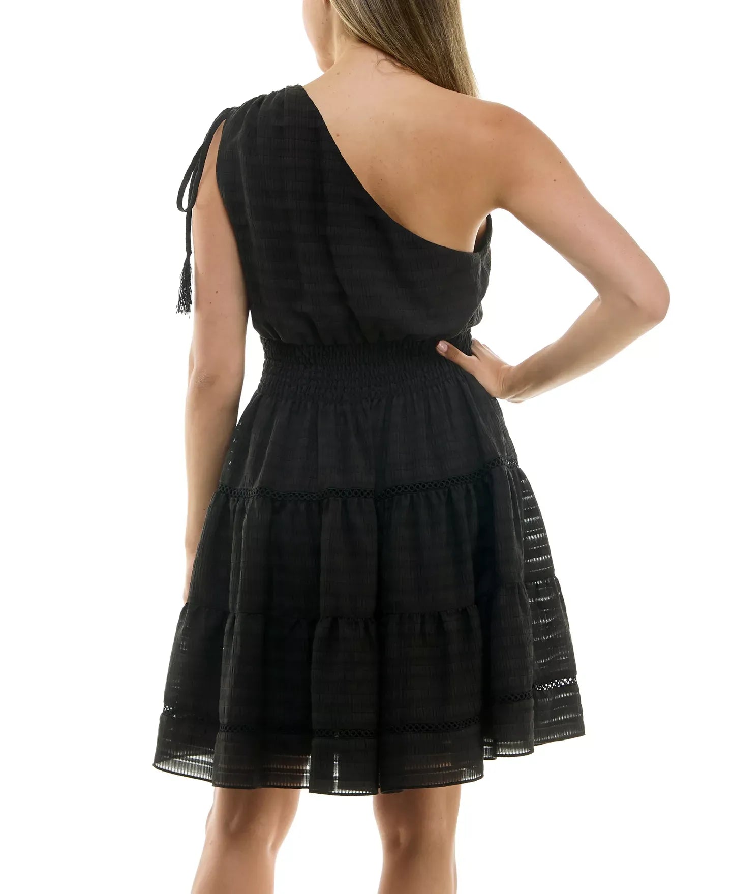 Taylor Women's One-Shoulder Seersucker Fit & Flare Dress