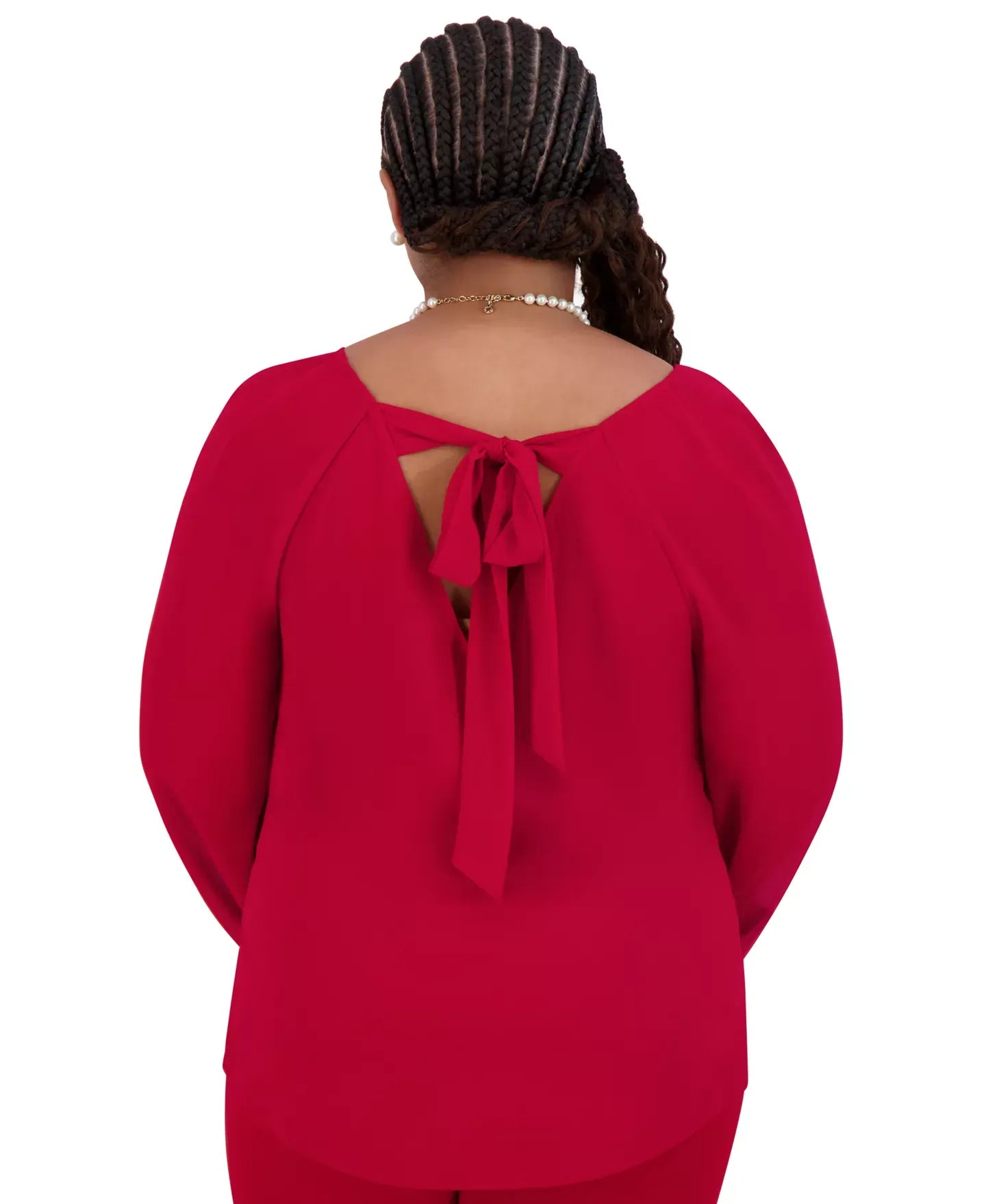 Kasper Women's V-Neck Raglan-Long-Sleeve Blouse Regular & Plus Top